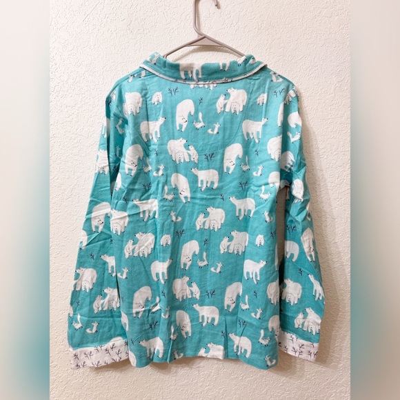 Munki Munki Polar Bear Print 2-Piece Flannel Pajama Set - S - Picture 6 of 15